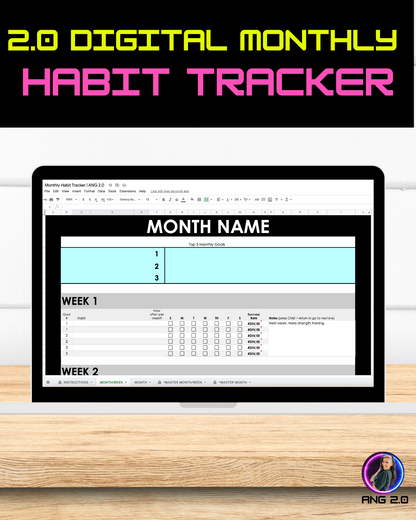 2.0 Digital Monthly Habit Tracker